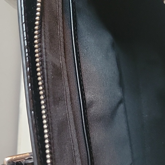 Black Leather Crocodile Purse  with Silver Hardware NWT - Picture 6 of 10